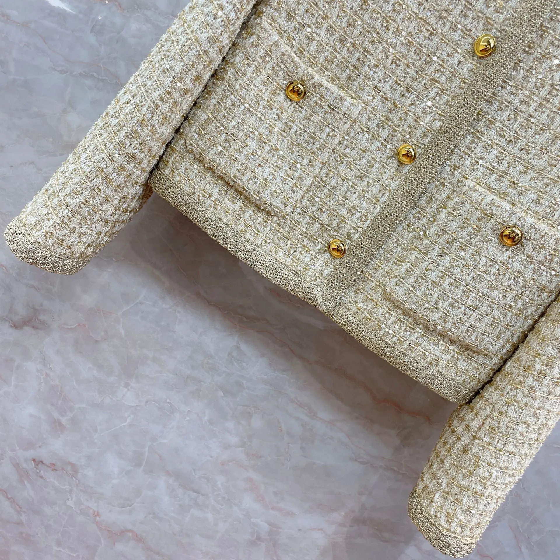 【ALUDE SELECT】gold no color tweed jacket ALUDE SELECT】gold no color tweed jacket （2color