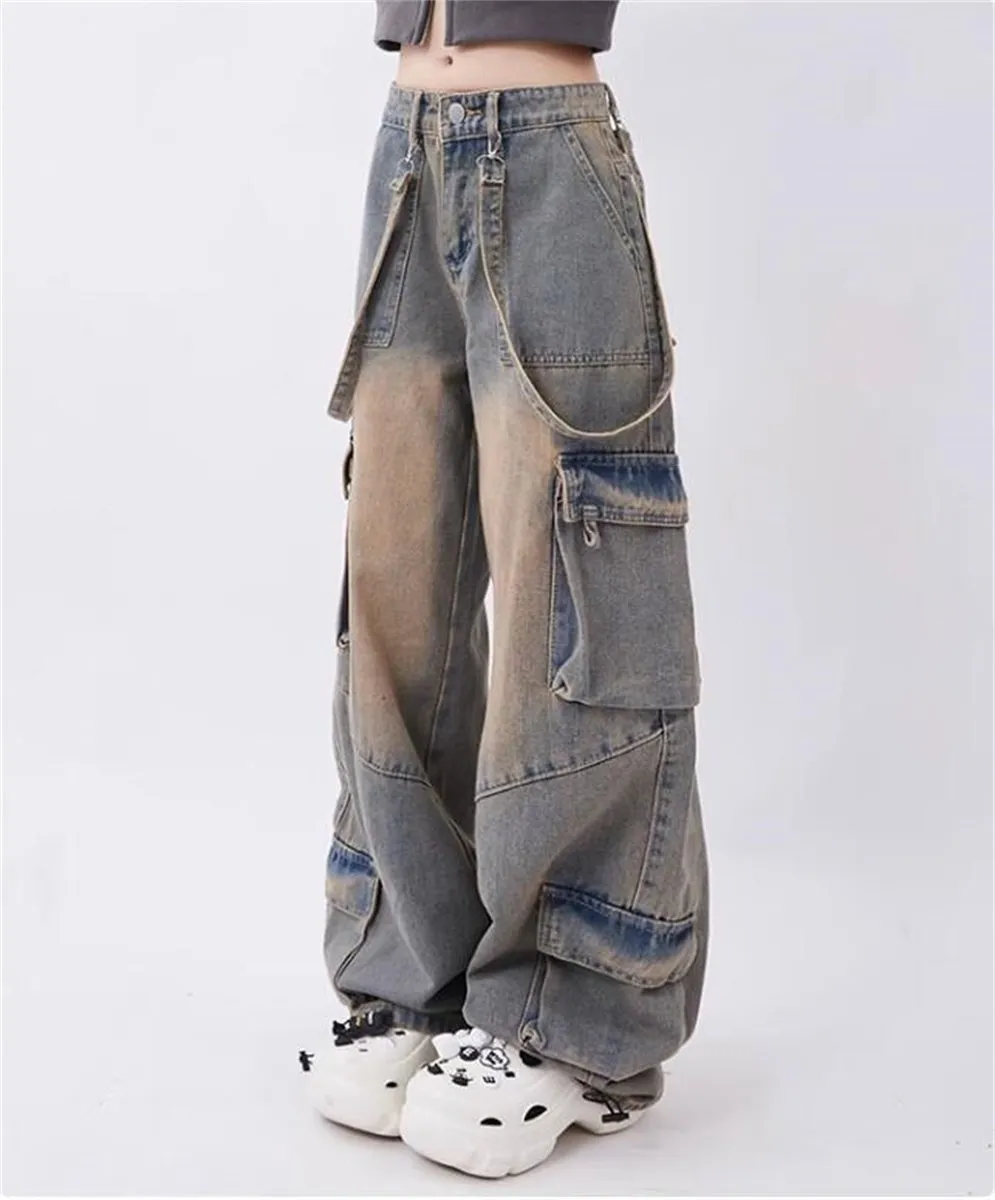 Baggy Jeans Men Y2K Vintage Women Jeans Streetwear Oversize Star Aesthetic Straight Trousers Wide Leg Grunge Denim Pant Men Clothes Korean Pants Grunge Pants Men