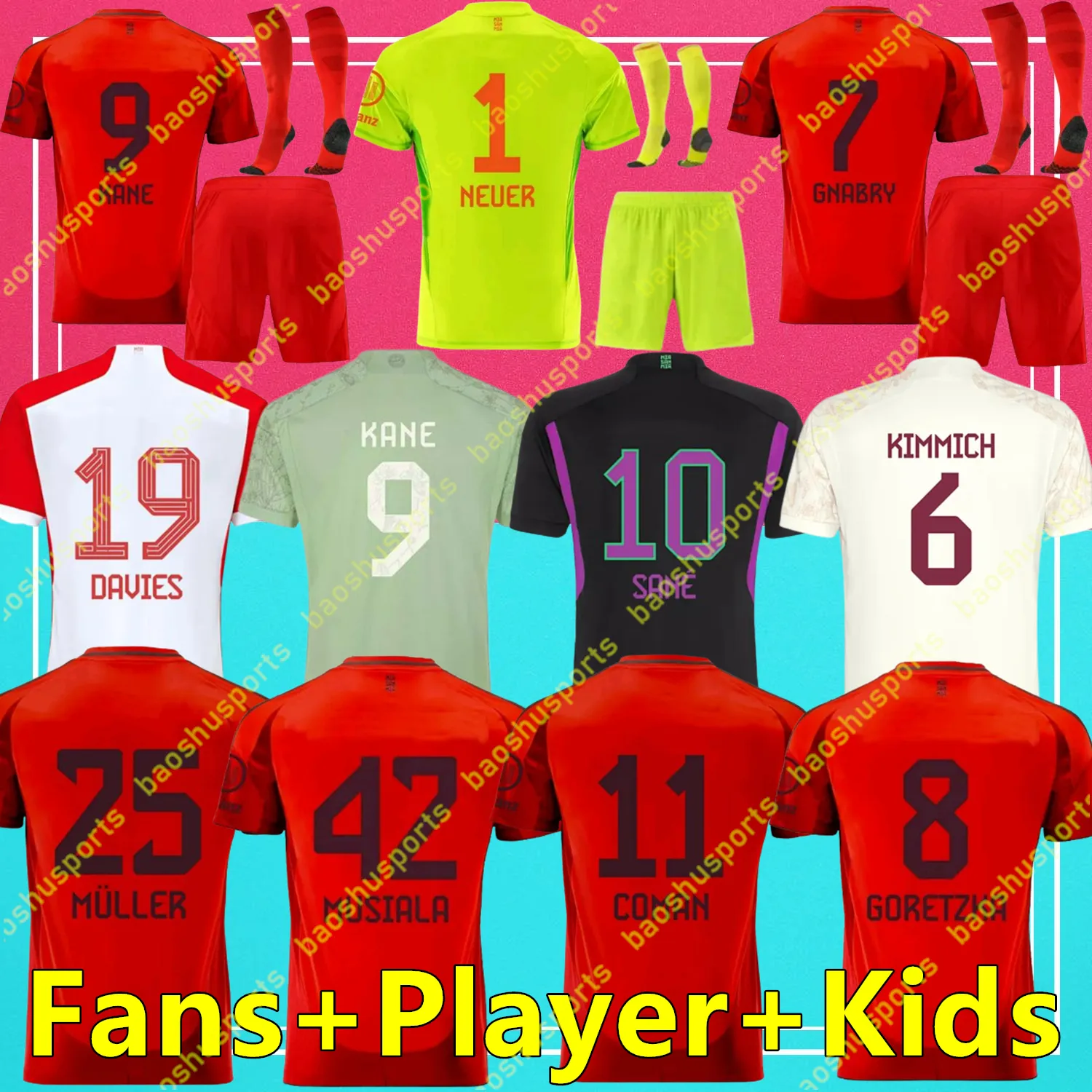 Kane Soccer Jerseys Musiala De Ligt 23 2024 2025 Jugador Kits Child ...