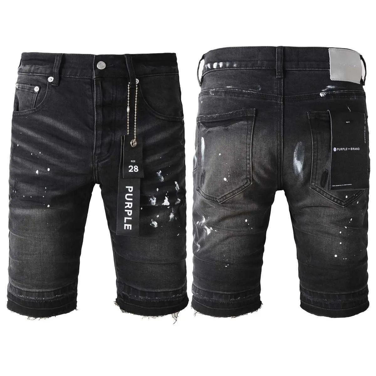 Purple Brand denim shorts American high street black 5002