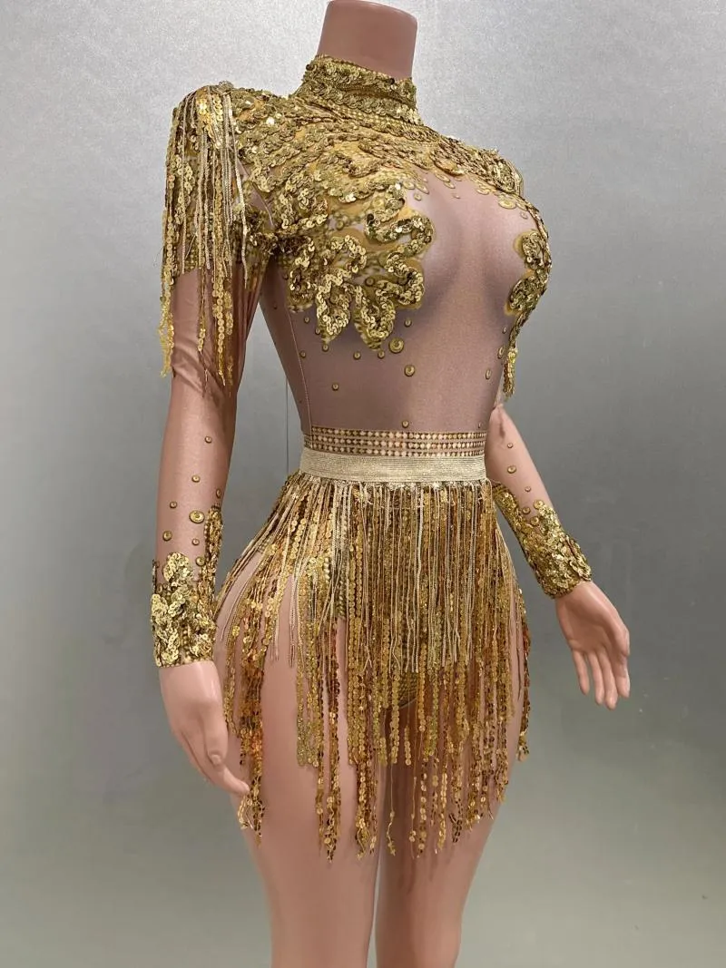 slim fit dress slacks Girls 2Pcs Sequin Fringe Dress main image 0