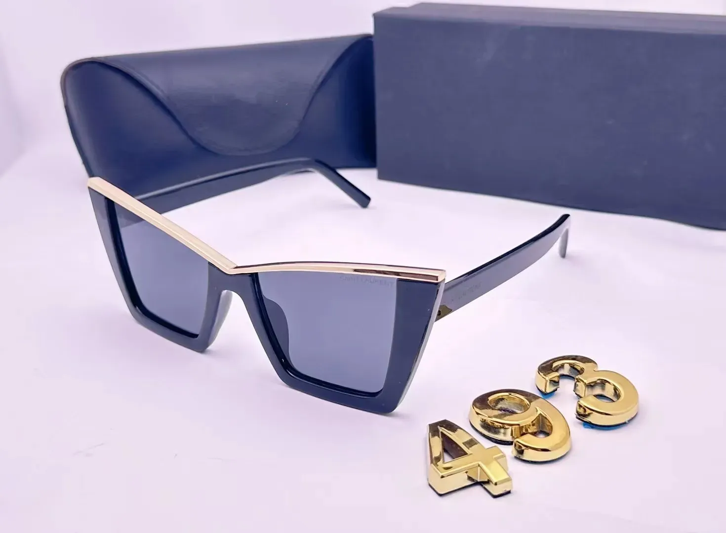 Metal Frame Polarized Sunglasses Retro Oversized Square Vintage Shades Vintage Polygon Gold Wire Metal Frame Shades Square Trendy  main image 2