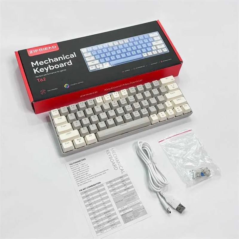 DHgate.com:ZIFRIEND T62: 63-Key RGB Mechanical Gaming