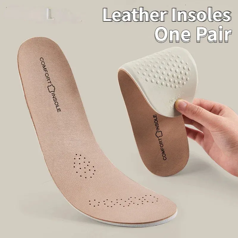 Cowhide Leather Insoles for Men Women, Sheepskin Sports Insoles for Shoe  Comfort and Arch Support