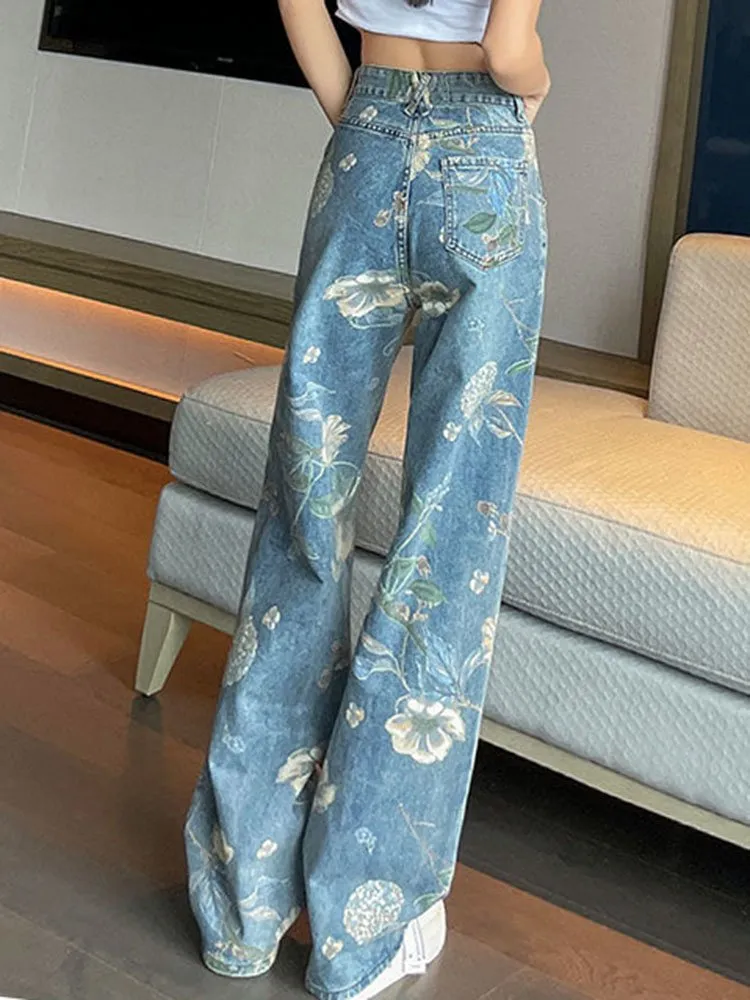 vintage high waisted denim jeans with ribbon tie bottoms