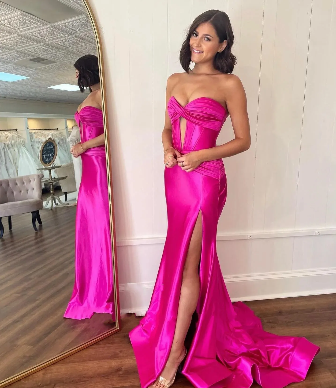 Sexy Strapless Fishtail Long Evening Dress Sexy Strapless Fishtail Long Evening Dress