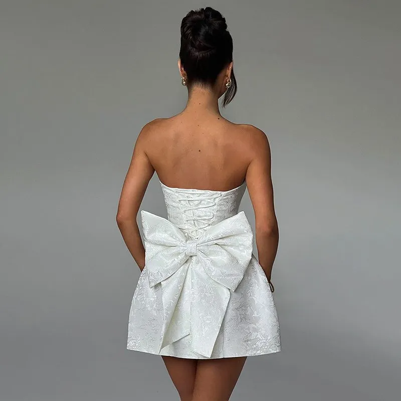 板野友美 Jacquard back ribbon dress - PINK 板野友美 Jacquard back ribbon dress - PINK（JACQUARD BACK