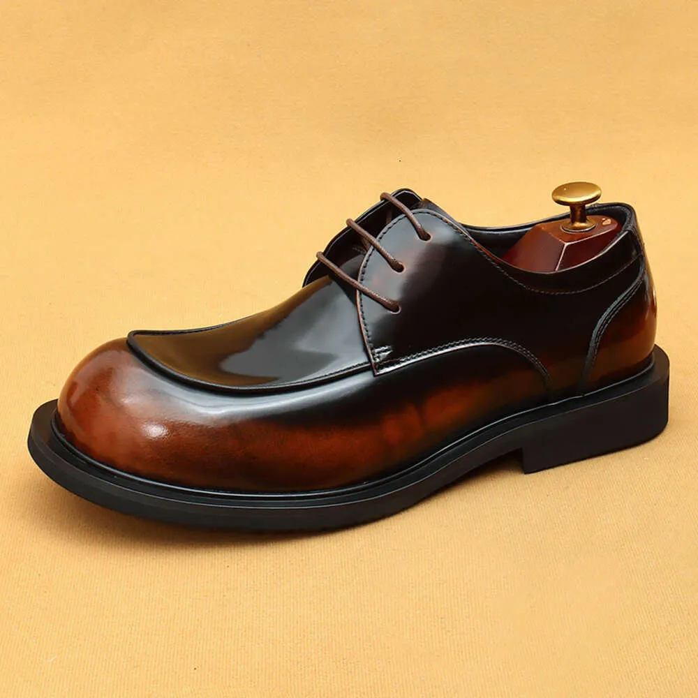 Genuine Cow Leather Oxfords - 10 Brown British Style Mens Genuine Cowhide Leather Lace Up Business  main image 4