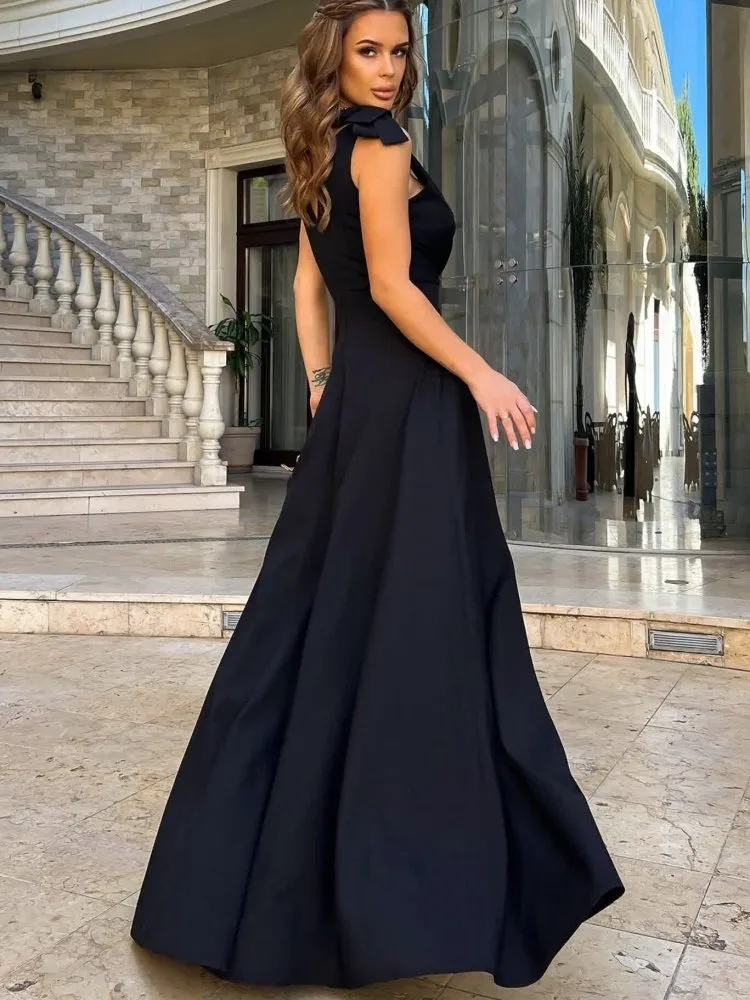 slim fit dress slacks Black Full Sleeves Lace Fit and Flare Maxi Dress for Women main image 0