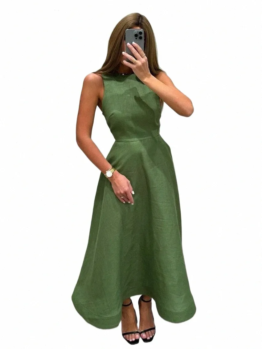 green ankle length dress Women's Ariel Pleated Collared Neck Taffeta Ankle Length Dress XS/S/M/L/XL Green MEAN BLVD M / Green main image 1