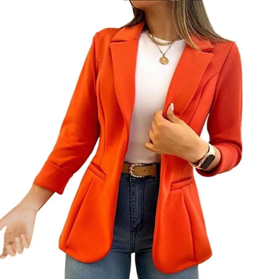 DHgate Red High Waisted Office Suit Jacket with Front Pockets for Women Apparel