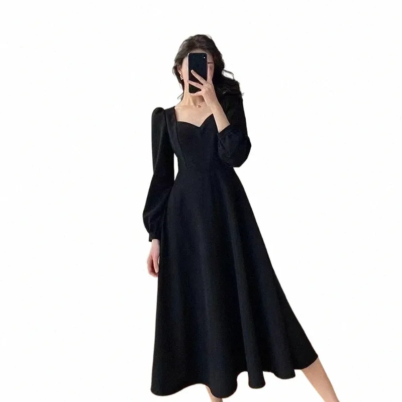 Puff Sleeve Solid Polyester Ankle-Length Vintage Empire Waist Dress for  Women from Dhgate Basic & Casual Dresses - price 37.81