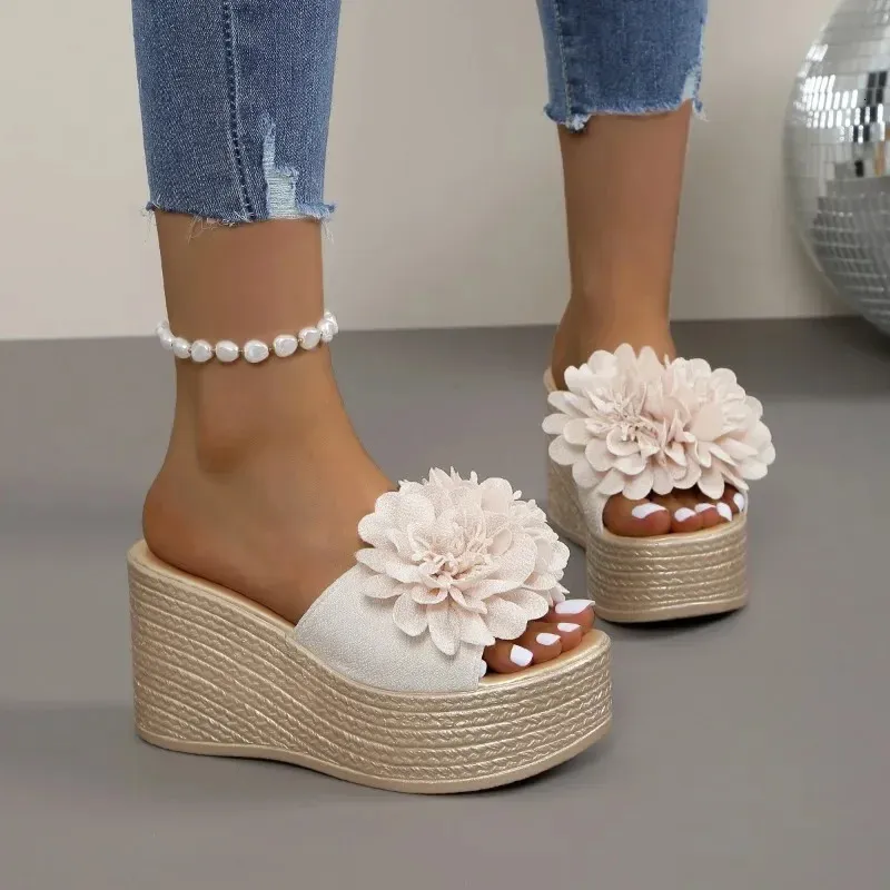 Cuñas Zapatillas De Sandalia Zapatos De Plataforma De Playa De