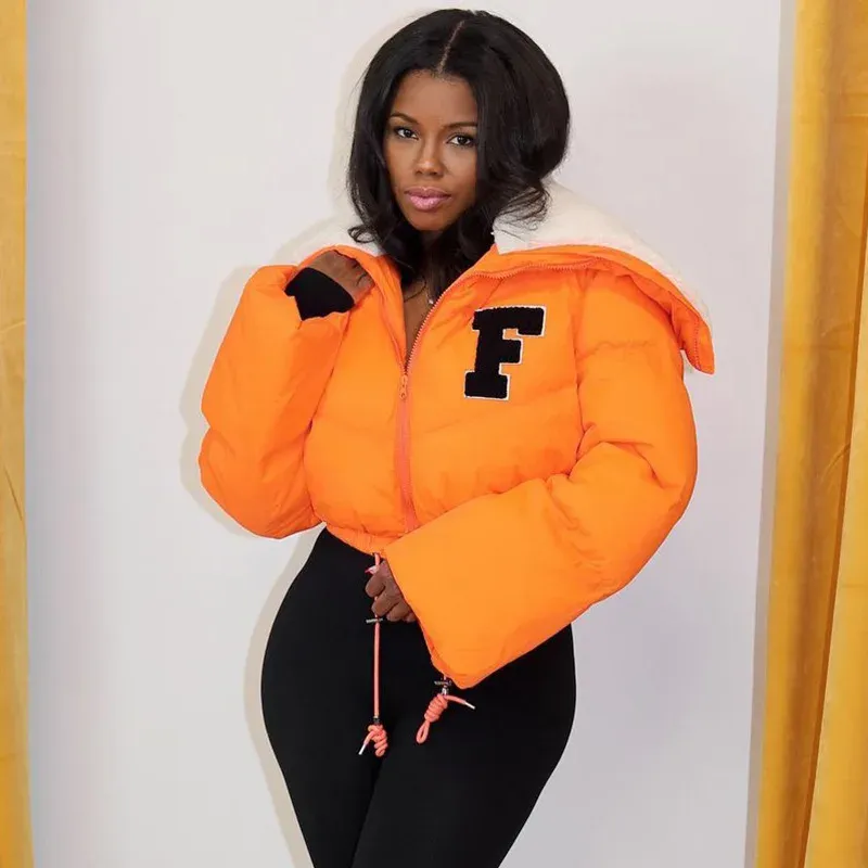 【レア品】frufru Warm Down Coat Jacket Autumn Winter Short Warm Coat for Women with Zipper Closure and