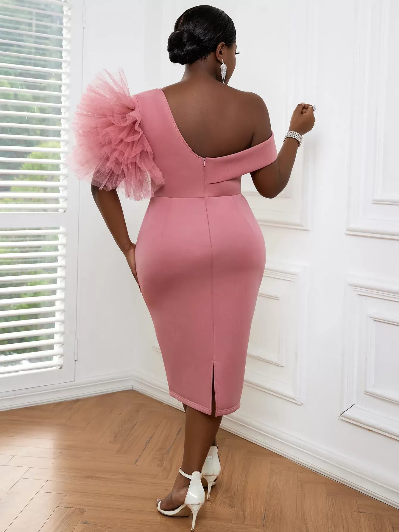 Women's Pink Rose Cold Shoulder Empire Waist Slim Sheath Dress Mid-Calf Length Plus Size from Dhgate Urban Sexy Dresses - price 38.91 Women's Pink Rose Cold Shoulder Empire Waist Slim Sheath Dress Mid-Calf Length Plus Size from Dhgate Urban Sexy Dresses - price 38.91