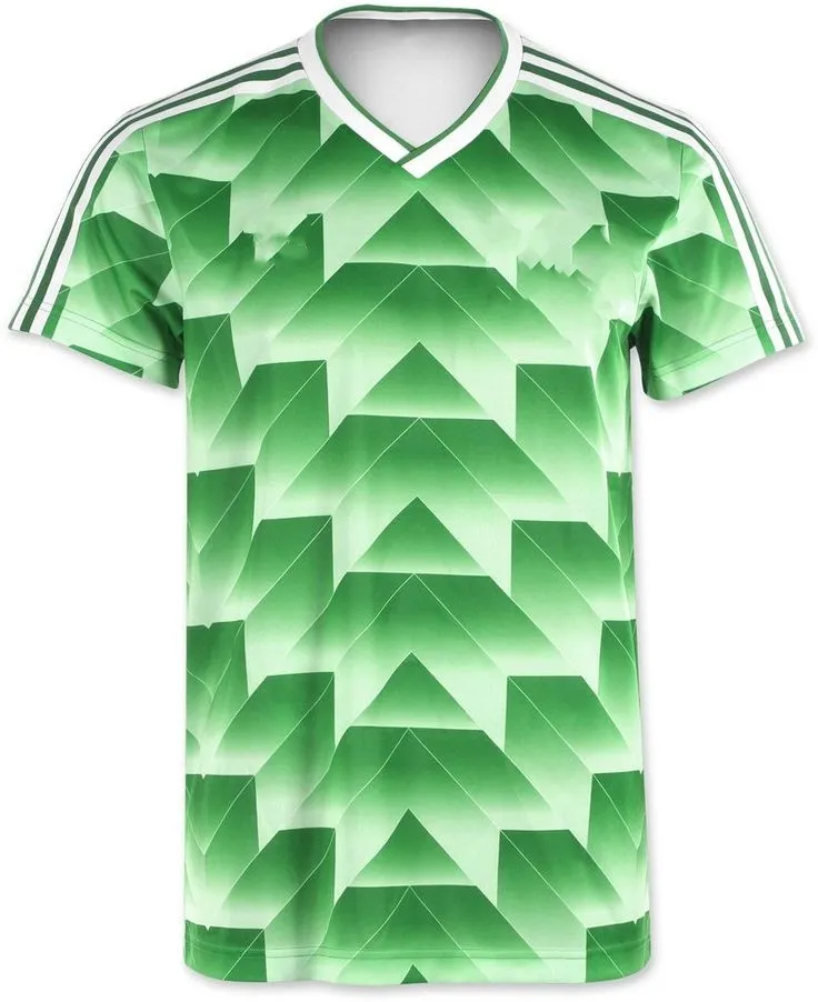 トップス 90s Football Tee Retro Soccer Jerseys: 1986 1988 1990 DDR East German Classic