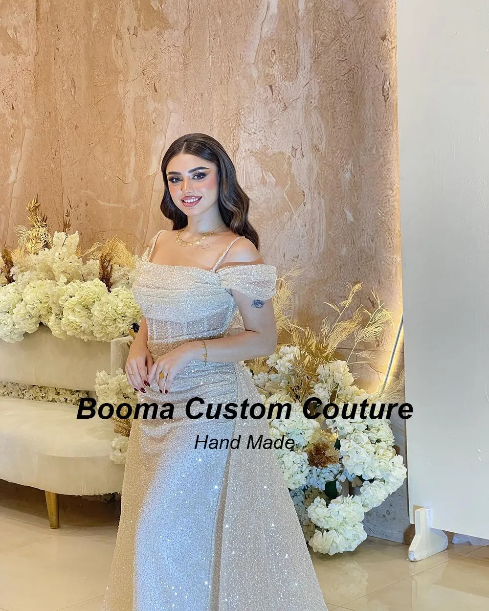 Sparkling Off-Shoulder Evening Dress for Women, Sequined Formal Gown, Dubai  Wedding Party Dress, Glitter 2024