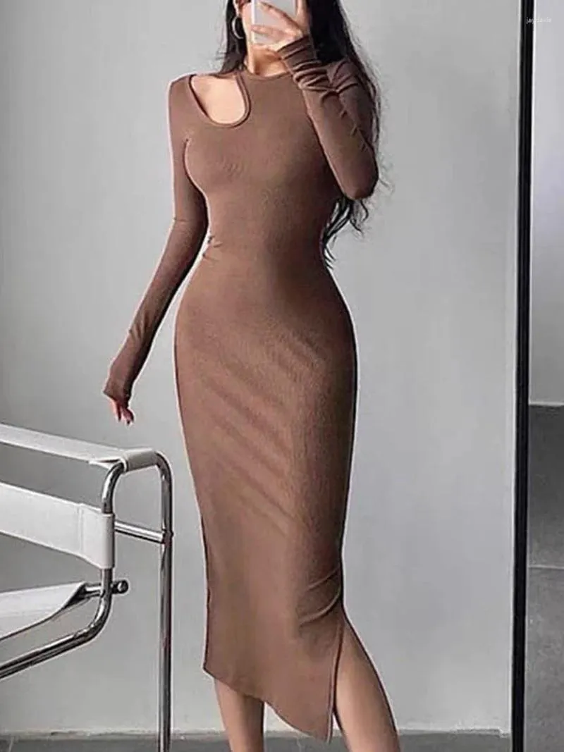 Sexy V Neck Split Long Sleeve Bodycon Dress Sexy V Neck Split Long Sleeve Bodycon Dress