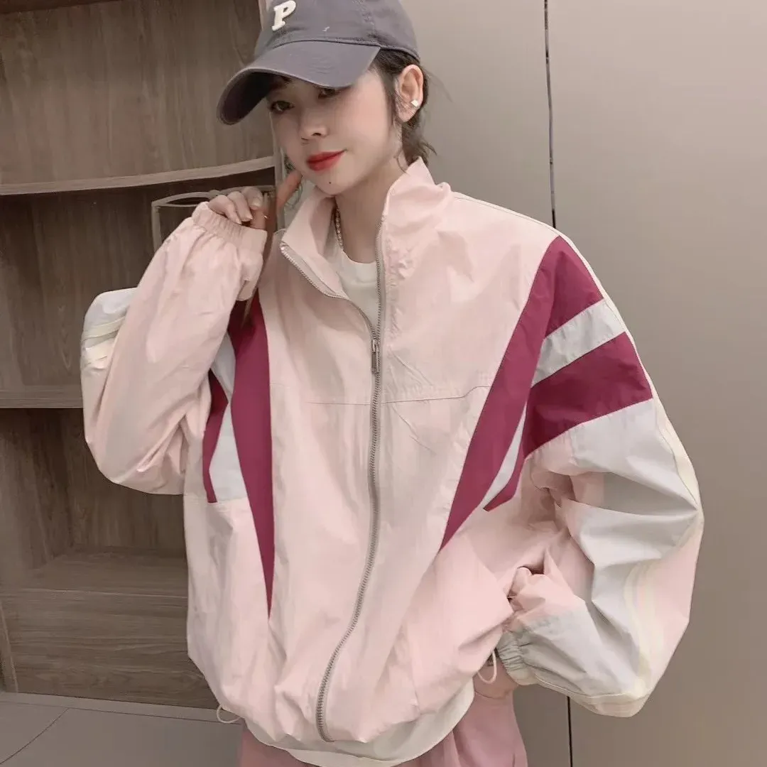 DHgate.com:Y2K Patchwork Bomber Jacket with High Collar