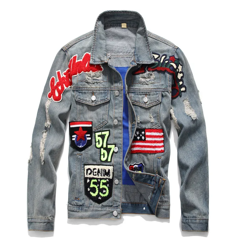 Mens Hip Hop Bomber Denim Denim Jacket Men Style Brand