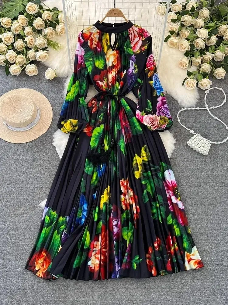 Ankle-Length Bohemian Dress for Women with Hooded Collar, Lantern Short Sleeves, Sashes, and Pleated Big Swing Design from Dhgate Urban Sexy Dresses - price 43.41 Ankle-Length Bohemian Dress for Women with Hooded Collar, Lantern Short Sleeves, Sashes, and Pleated Big Swing Design from Dhgate Urban Sexy Dresses - price 43.41