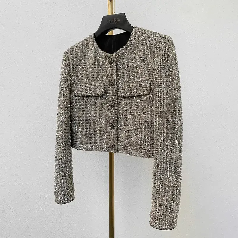 DHgate.com:Bright Tweed OL Cardigan: High-Fashion Woven DHgate.com:Bright Tweed OL Cardigan: High-Fashion Woven