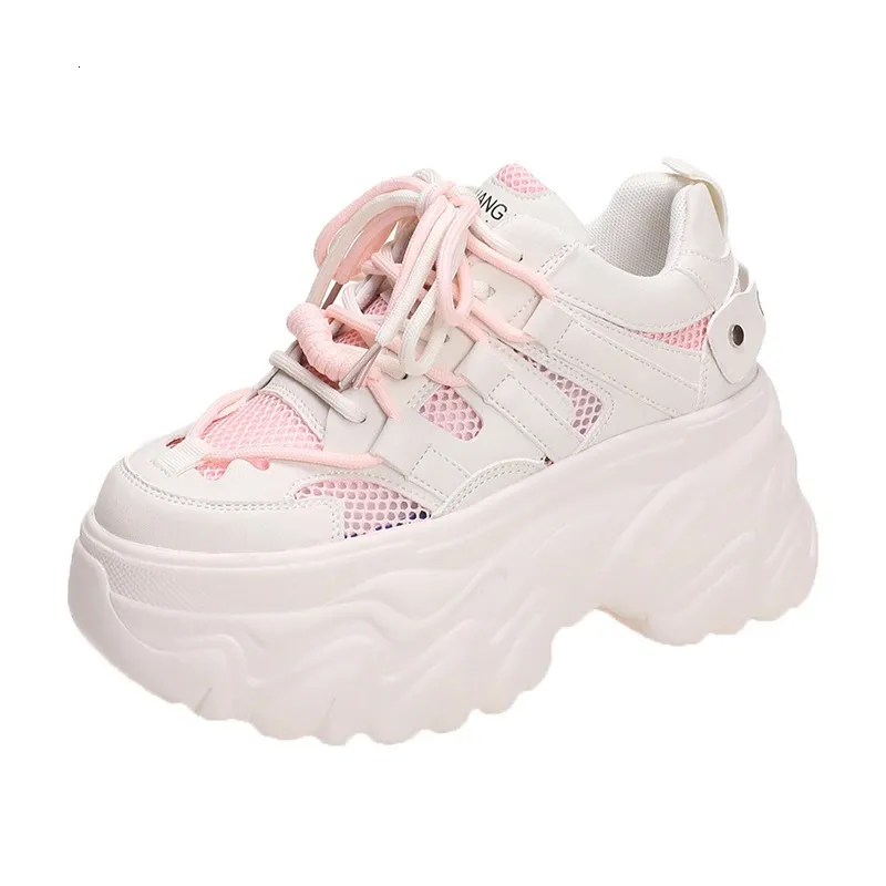 8CM Women Chunky Sneakers Summer Hidden Heels Platform