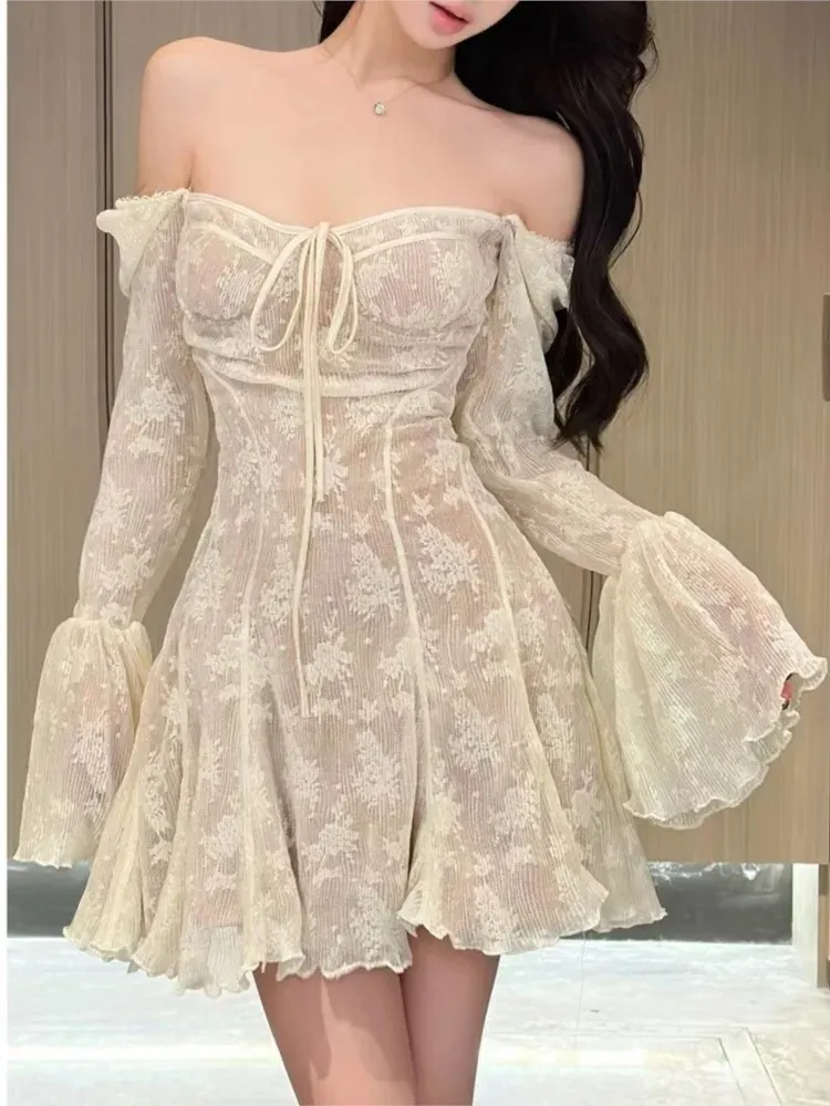 French Sexy Lace Mini Dress Women Y2K Off Shoulder Lace Up Ruffles A-line Spring Autumn Short Sleeve from Dhgate Urban Sexy Dresses - price 34.33 French Sexy Lace Mini Dress Women Y2K Off Shoulder Lace Up Ruffles A-line Spring Autumn Short Sleeve from Dhgate Urban Sexy Dresses - price 34.33