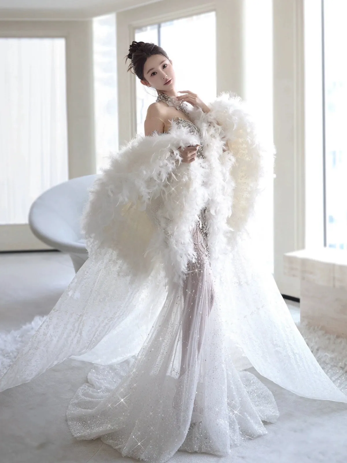 open lace back dress Off-the-Shoulder Princess Wedding Gown with Flowers and Crystal Embell –  Gattinolli by Marwan
