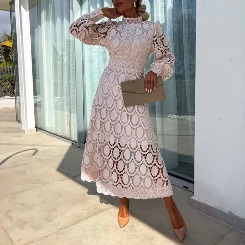 Spring French Lace Dress for Women with Hooded Collar Solid Color Short Puff Sleeves Ankle-Length Polyester from Dhgate Basic & Casual Dresses - price 53.78 Spring French Lace Dress for Women with Hooded Collar Solid Color Short Puff Sleeves Ankle-Length Polyester from Dhgate Basic & Casual Dresses - price 53.78