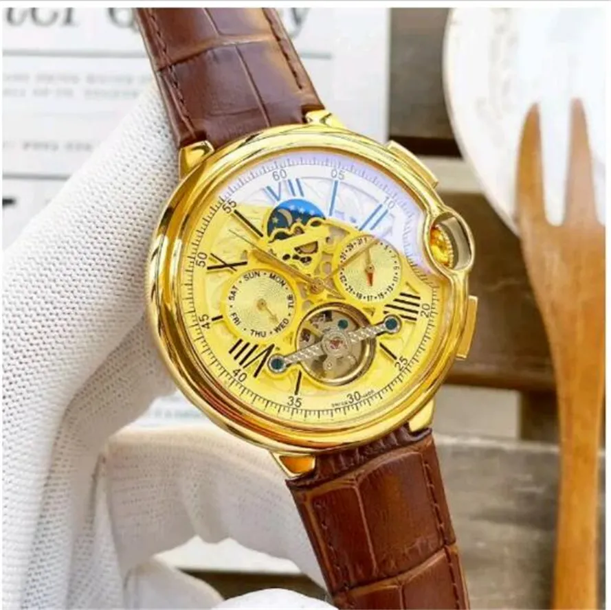 Save Big on Bulk Men's Luxury Timepieces Luxury Men Watches: Geneva Design  Automatic Wristwatch With Moon Phase And Day Date, High Quality Calfskin