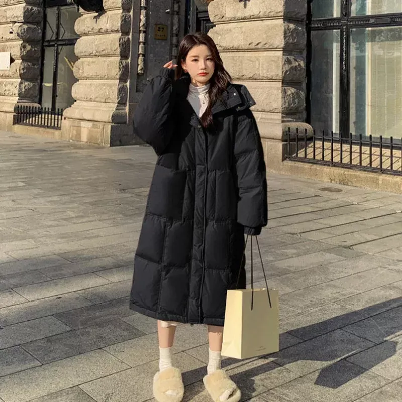 DHgate.com:Fufu Womens Winter Mid-Length Thick Hooded Down Coat 