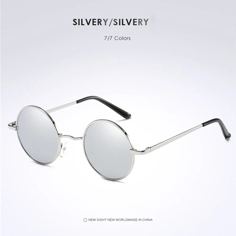 Silver Round Polarized Sunglasses for Women Men Classic Vintage KANASTAL Retro Round Polarized Sunglasses for Women Men  main image 4