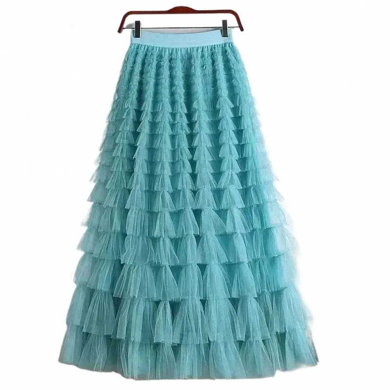 Bnaln Women's Tulle Tutu Skirts A-Line Fairy Elastic High Waist Mesh Midi Skirt Adult Teen Ballet Dance Parties Fancy Dress Fluffy Princess Party Pro