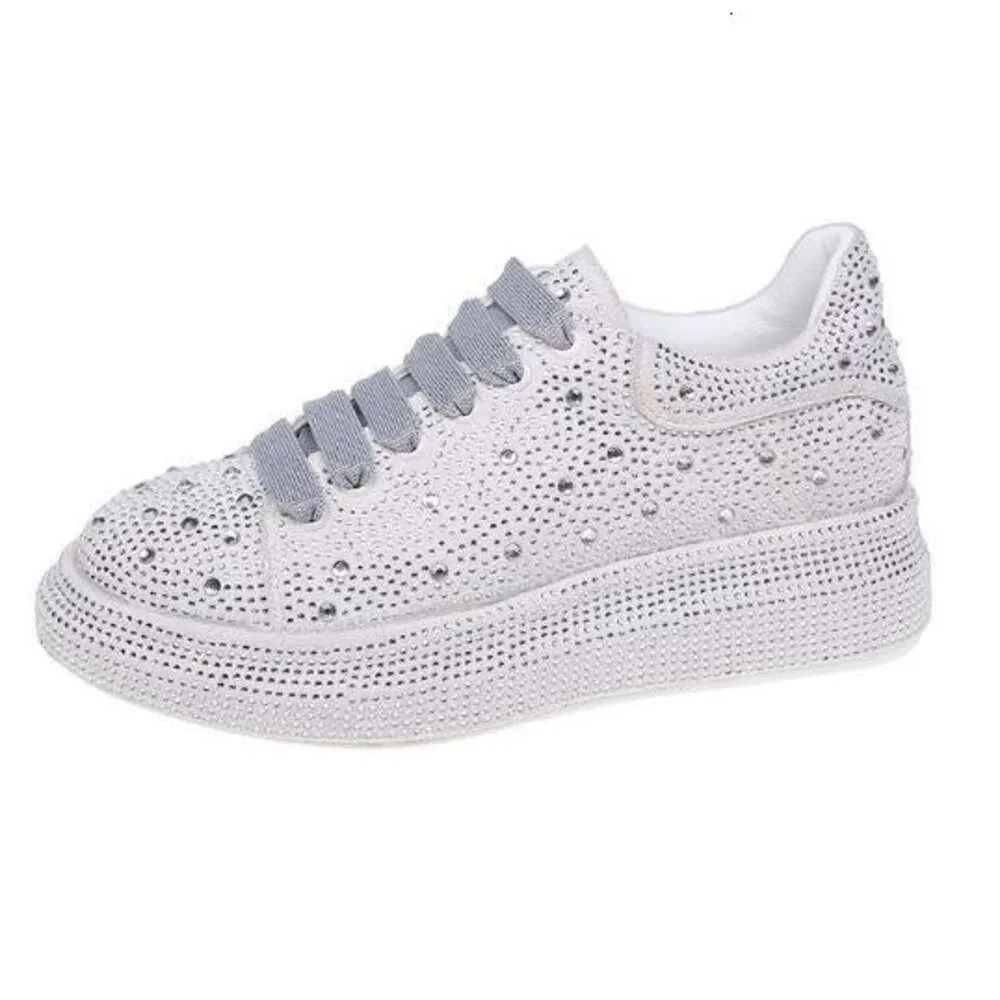 Breathable Bling Sneakers Women's Rhinestone Platform Sneakers - Sparkly Mesh Slip-On Tennis Shoes With Glitter Slip-on Mesh Tennis Shoes