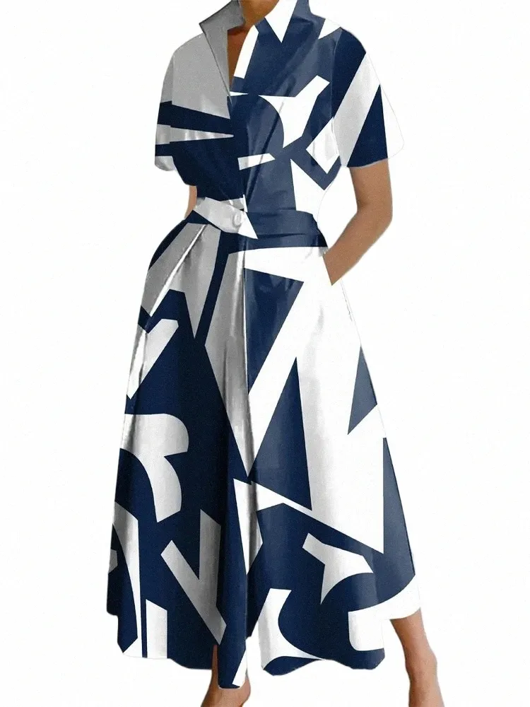 Elegant Geometric Bandage Turndown Collar Dresses Elegant Geometric Bandage Turndown Collar Dresses