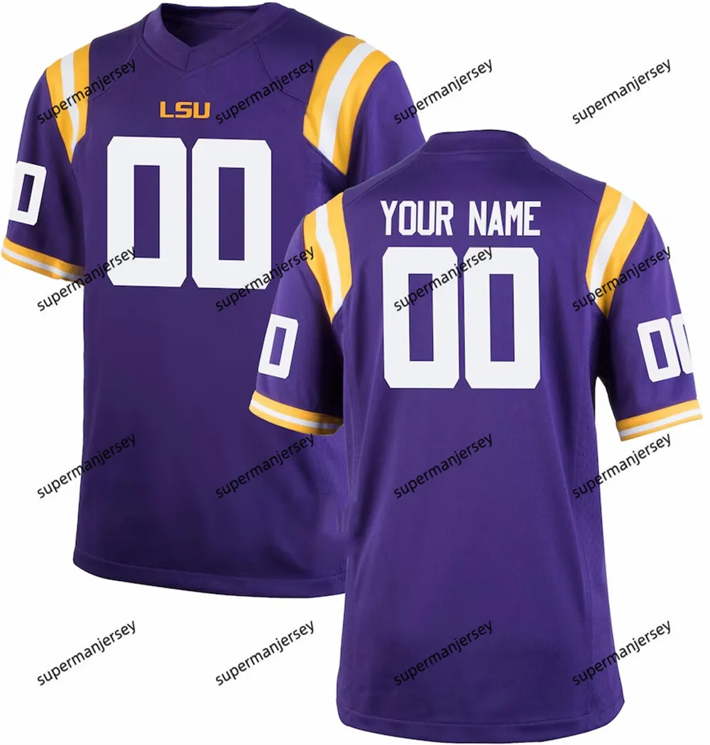 Custom 2024 NCAA LSU Tigers Jerseys Football Stitched Joe Burrow Justin Jefferson Clyde Edwards Helaire Derek Stingley Jr