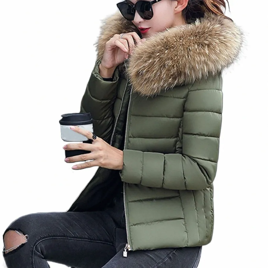 DHgate Womens Mid Length Winter Parka Thick Cotton Padded Warm Faux Fur Hooded Overcoat Apparel