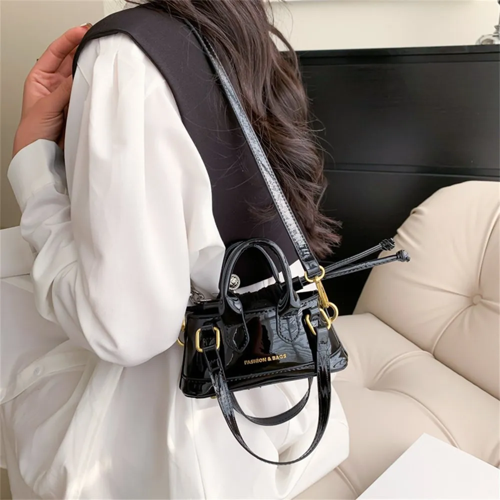 MadGrandeur Mini Crossbody Bag For Women – Y2K Crocodile Embossed Purse With Chain Strap