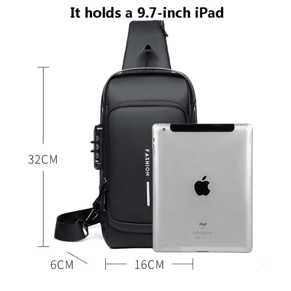 Zaino Tracolla Antifurto SEAFEW – Leggero, Con Porta USB, Nylon Impermeabile, Per Uomo, Unisex