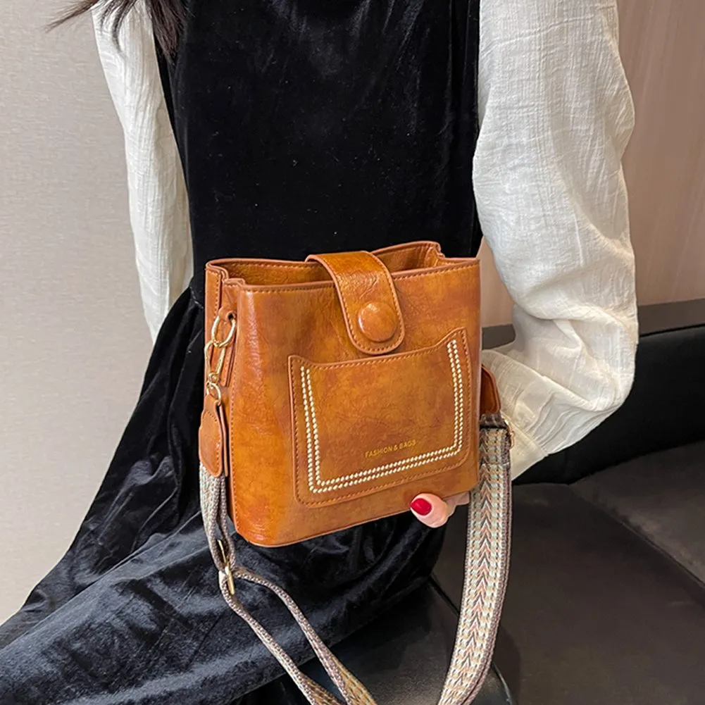 Small PU Leather Shoulder Bag For Women - Adjustable Strap Messenger Bag With Detachable Purse
