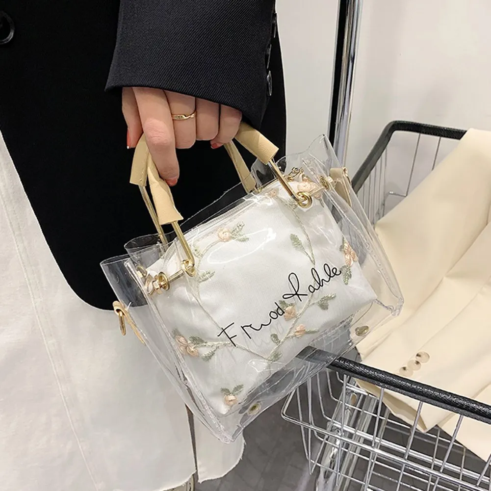 Clear Jelly Chain Tote Bag Small Square Handbag For Women PVC Shoulder Tiny Purse For Outdoor Shopping And Travel From Sleekshoulder 10.91 DHgate.Com