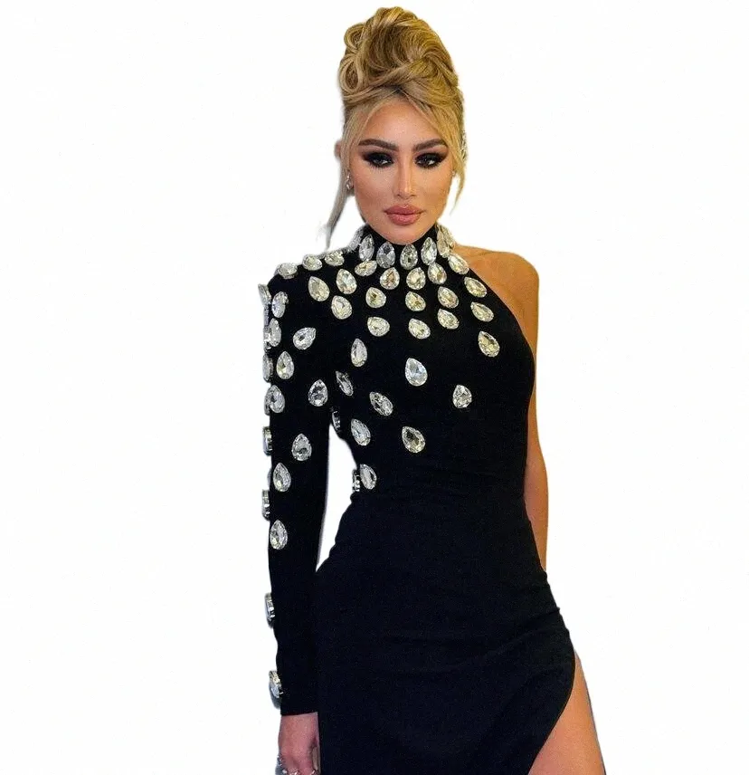 chinese dress ladies Fringed Studded Bandage Maxi Dress Black / M