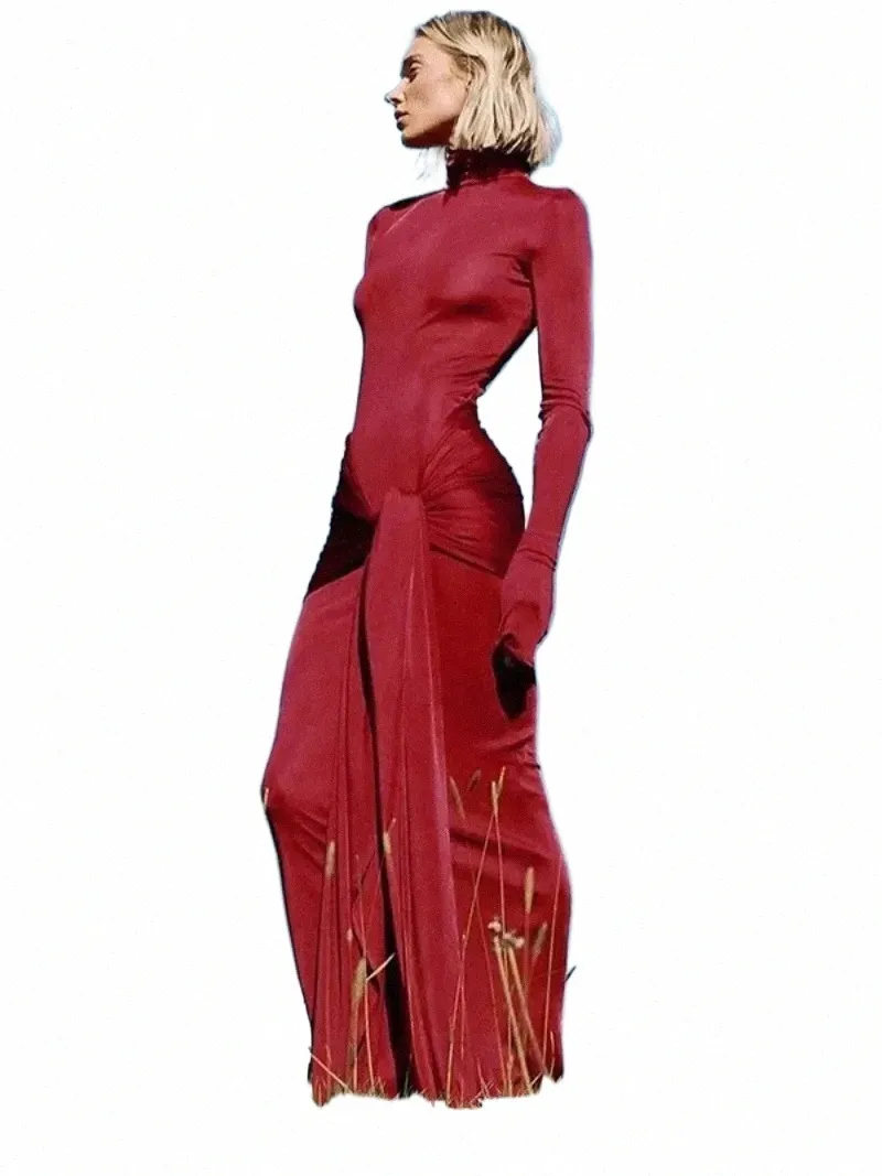 DHgate Turtleneck Bandage Bodycon Dress Low Waisted Party Clubwear for Women Apparel