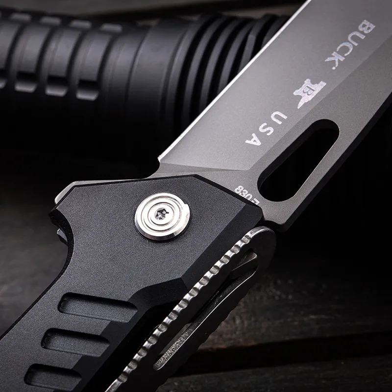 Folding Pocket Knife With Steel Blade And Aluminum Handle