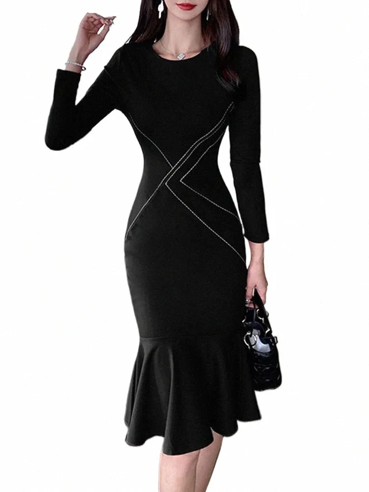 chinese dress ladies Sculpted High-Neck Fishtail Midi main image 0