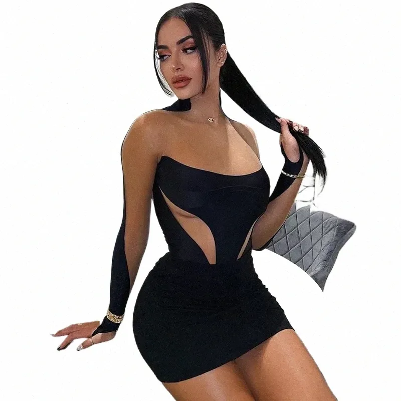Mesh Patchwork Dress for Women 2024 O Neck Long Sleeve Black Mini Bodycon Club  Outfit from Dhgate Basic & Casual Dresses - price 18.96