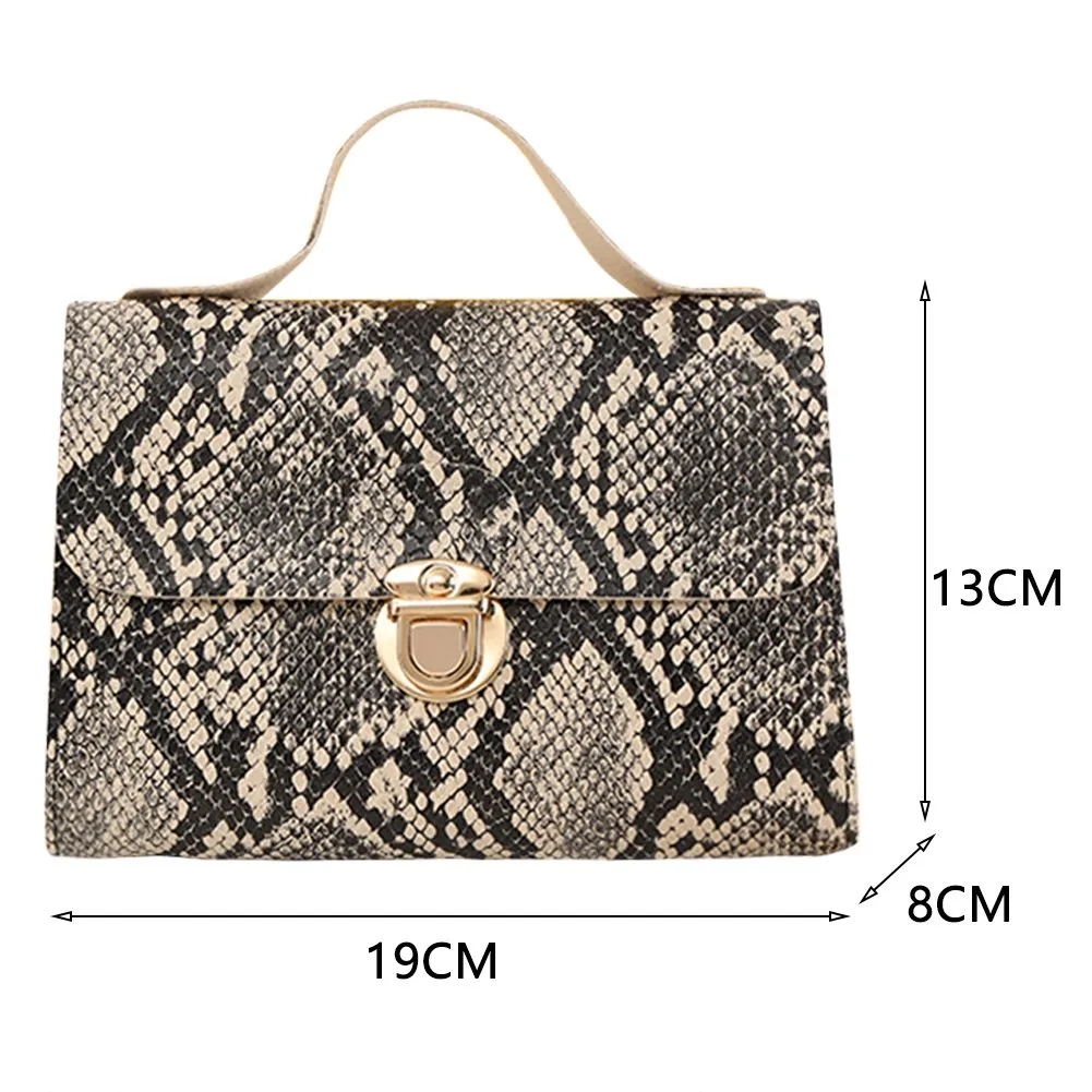 DHgate Snake Print PU Leather Geometric Shoulder Bag with Chain Strap for Women Bags Luggage Accessories