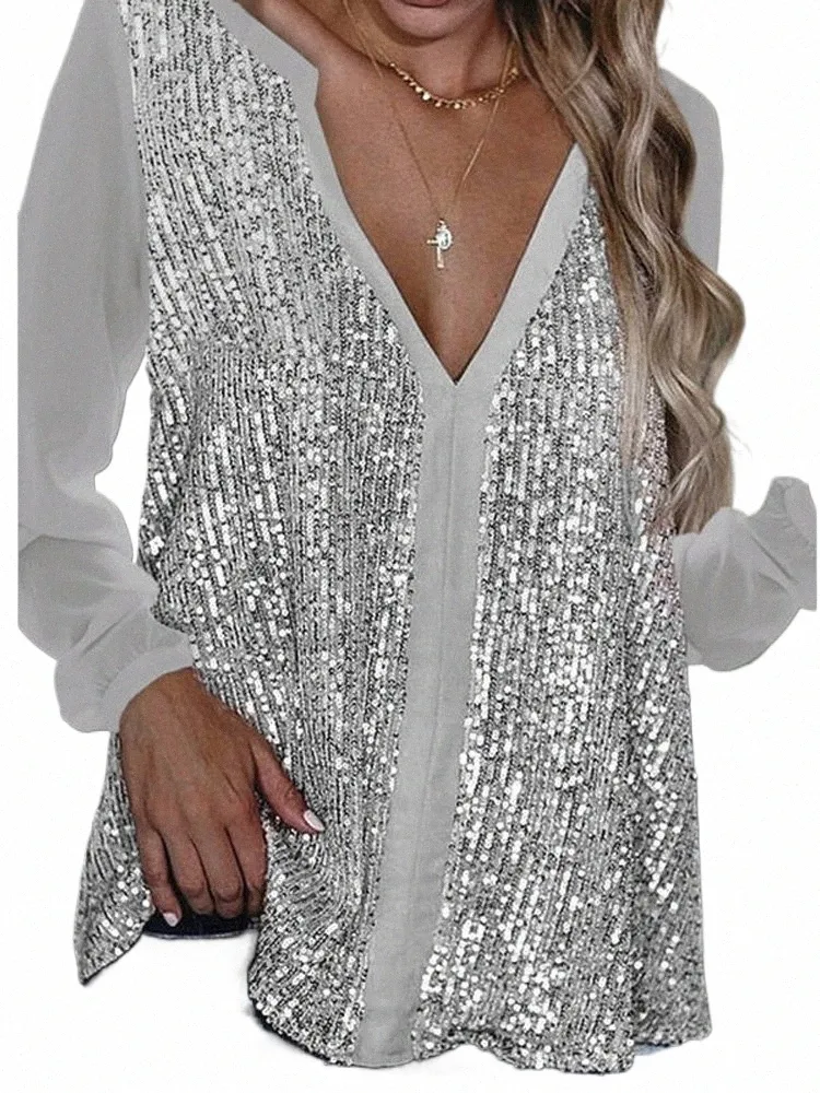 silver sparkle ladies tops