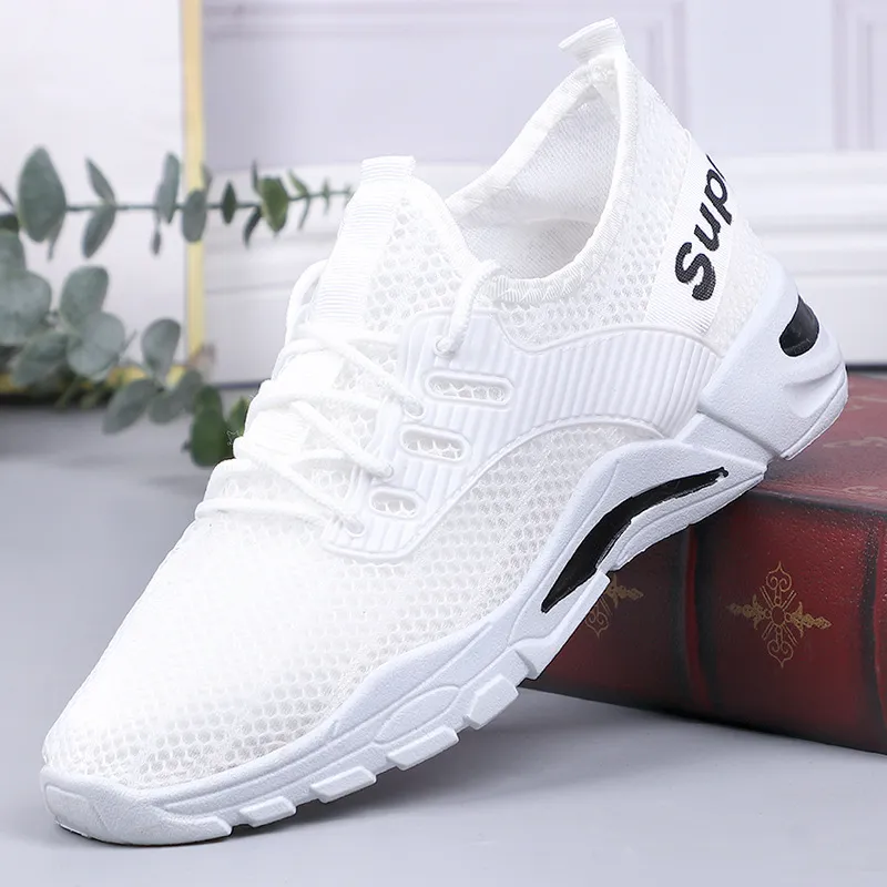 Mens White Running Shoes: Lightweight Mesh Sneakers... From  display picture 1